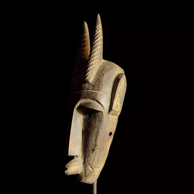 African Mask Wood Tribal Mask Vintage Hanging Mask Bambara mask Mali-9509 2