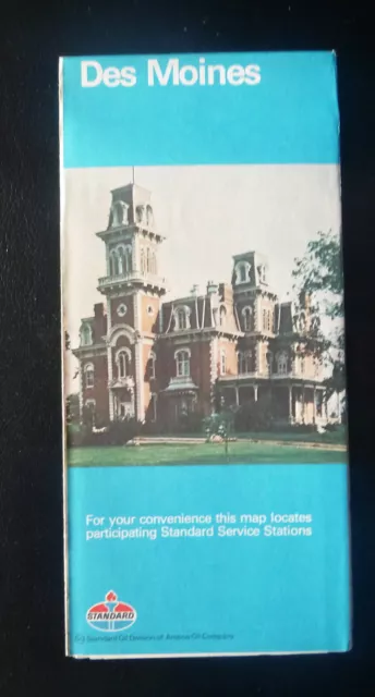 1977 Des Moines Iowa street  map Standard oil Indiana gas vicinity road map