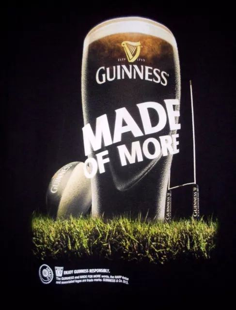 Men's (S) GUINNESS BEER "Always a Great Match....Made of More" COTTON T-SHIRT AU 3