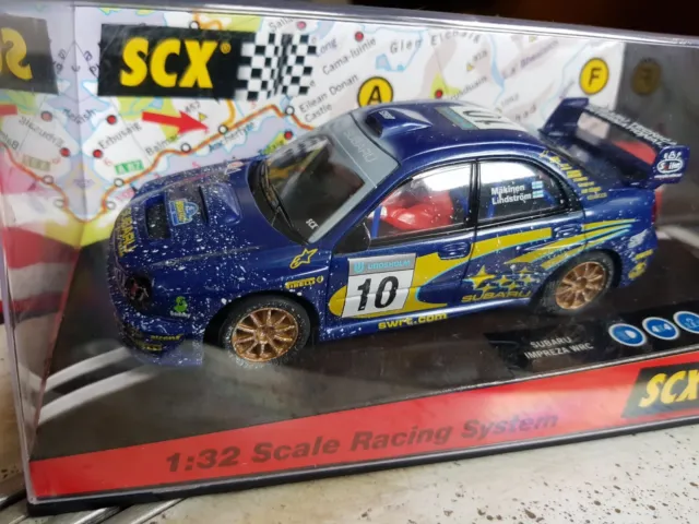 SCX SLOTCAR SUBARU IMPREZA WRC 4x4 SNOW EFFECT MAKINEN LINDSTOM 61110 BOXED TEST