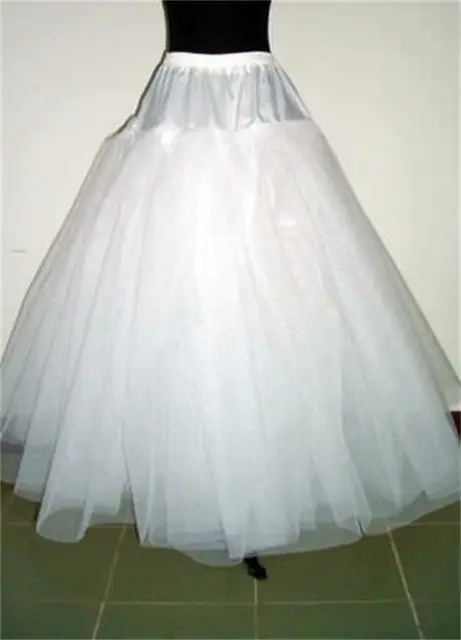 RULTA UK White 3-Layers Tulle Hoopless Wedding Dress Underskirt Petticoat DE