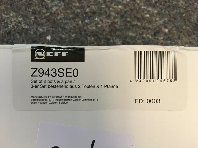 Juego de cacerola Neff Z943SE0 / Siemens HZ9SE030