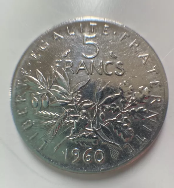 5 Francs, SEMEUSE, Argent, 1960, F.340/7, FDC, 35€