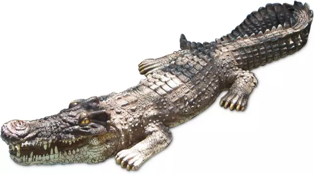 30-Inch Floating Crocodile Decoy for Pool, Pond, Garden and Patio, Body , Brown