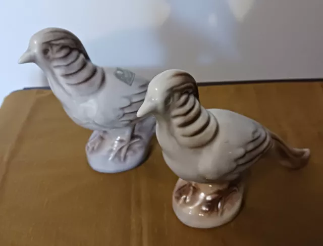 Roselane Pottery set of 2 Pheasant Bird Figurines - Pasadena - California