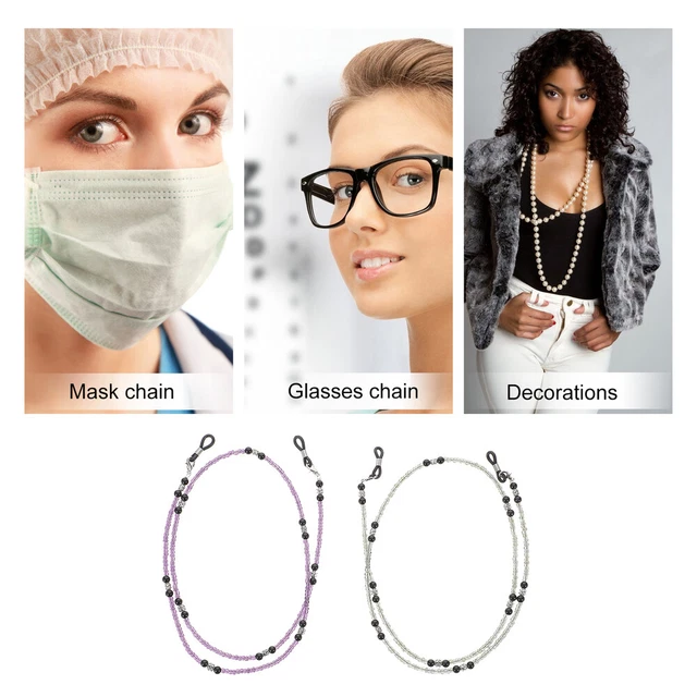 2 Pcs Sunglass Holder Strap Beaded Glasses Lanyard Fashion Glasses Vintage 6