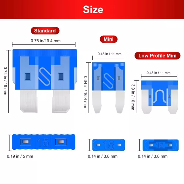 306PCS Car Blade Fuses Assortment Kit Assorted Blade Auto Car Truck Automotive 2