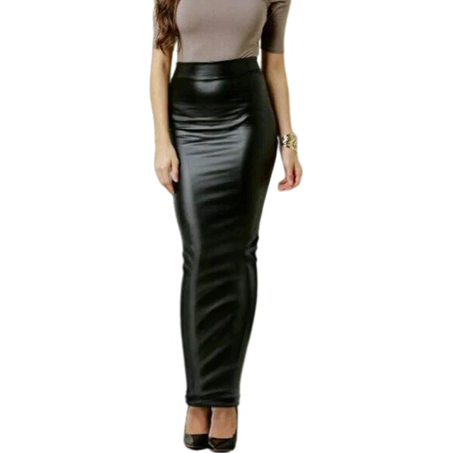 Champagne Jupe Longue En Satin Stretch Avec Fente Latérale | FR