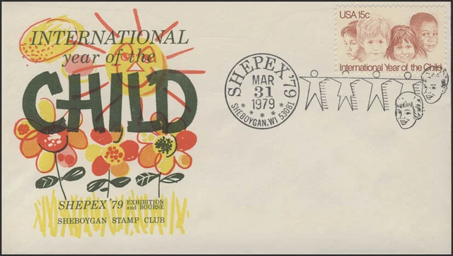 USA: Children's Heads - Stamp Exhibition SHEPEX 1979 on Jewelry Envelope, SSt