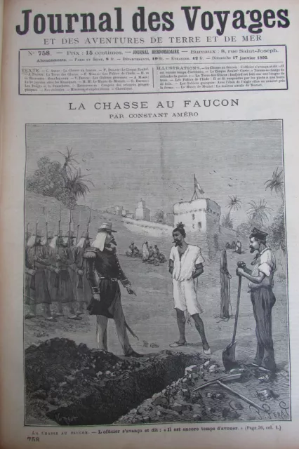 JOURNAL DES VOYAGES N° 758 de 1892 LA CHASSE AU FAUCON / LES FAKIRS DE L INDE