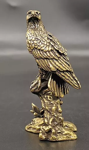 Antiker Adler massives Messing alter Goldkronleuchter Vintage viktorianischer Baum Vogel Retro 2