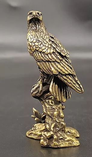 Antique Eagle Solid Brass Old Gold Lustre Vintage Victorian Tree Bird Retro 3