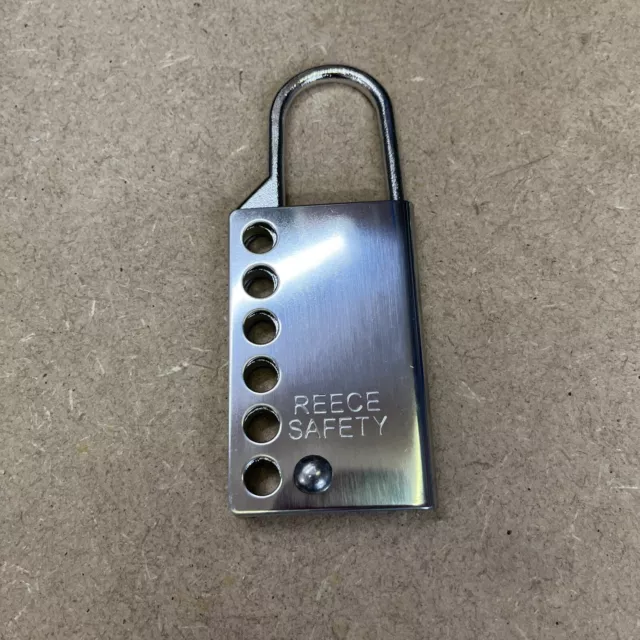 Reece Safety MLH1 Lockout Tagout Heavy-Duty Stainless Steel Hasp - 6 Padlock