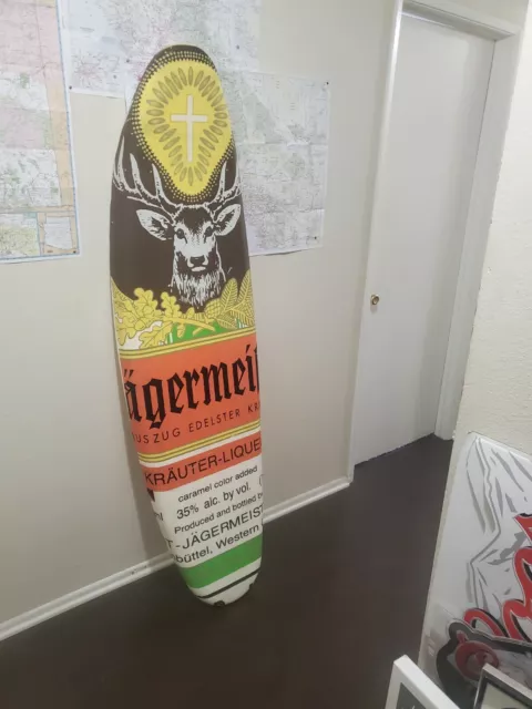 Jagermeister Surf Board Display 70x21 vintage rare bar mancave foam sign deer