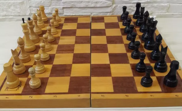 1933 Botvinnik Flohr-I Soviet Golden Rosewood Chess Pieces