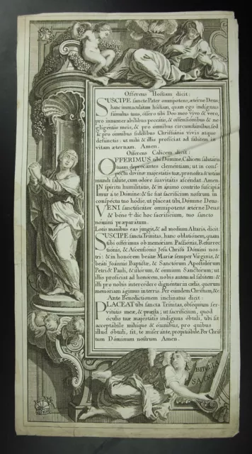 Antique print Biblia sancta  gravure religieuse la Bible Offerens Hoftiam c1750