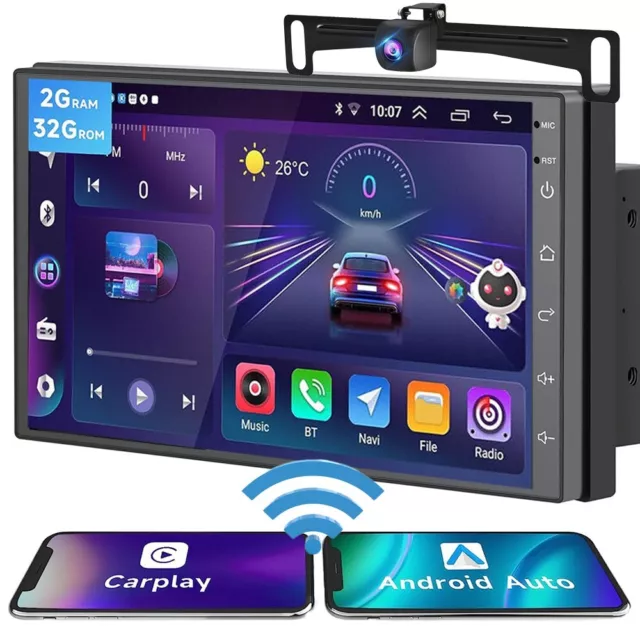 7 inch Android 12 Car Stereo 2DIN GPS FM RDS Radio DAB+ Head Unit CarPlay Camera