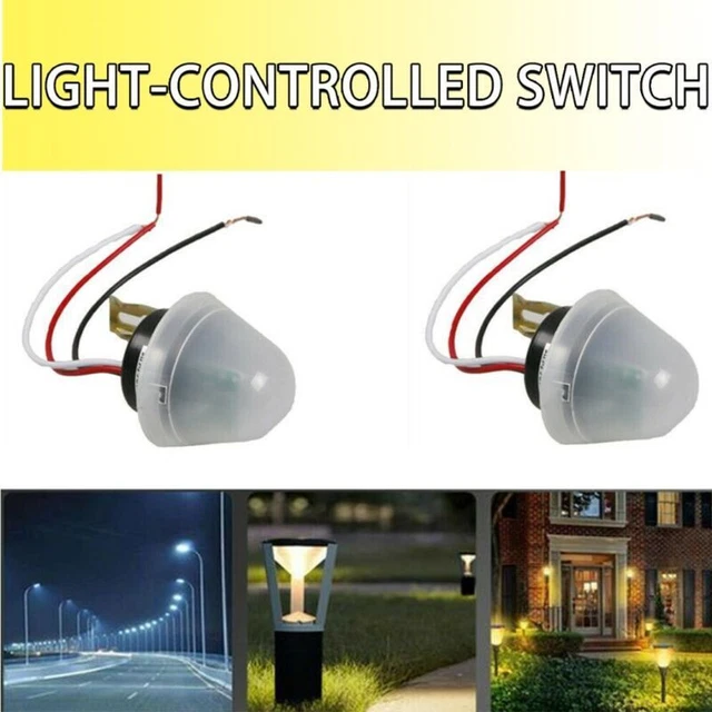 Interruptor sensor de luz fotocélula de encendido automático AC DC 12V para iluminación