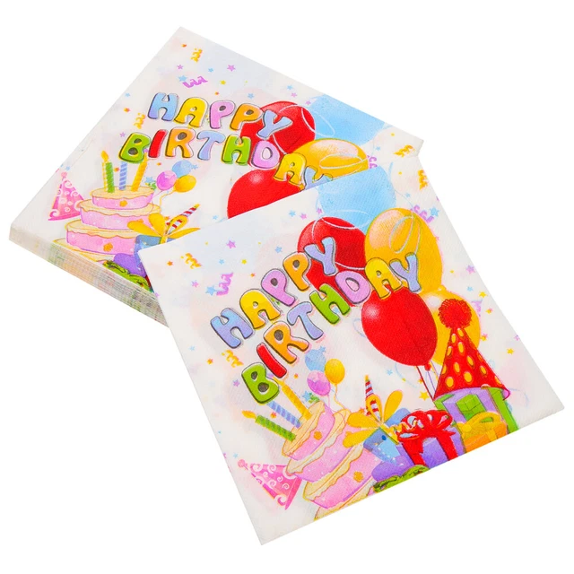 20 hojas servilletas de papel decorativo dibujos animados coloridas servilletas de impresión
