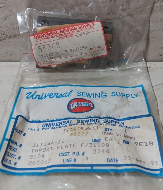31124A-16 Throat Plate For F/31100 Union Special Industrial Sewing Machine