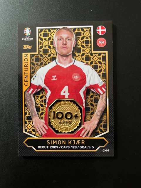 CARTE RELIQUE TOPPS Match Attax Euro 2024 Centurion Simon Kjaer
