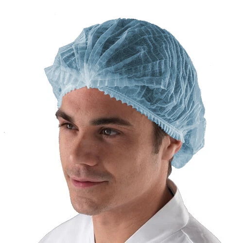 Disposable Hair Net Non-Woven Head Bouffant Hair Cap, 500 QTY, 21", Blue