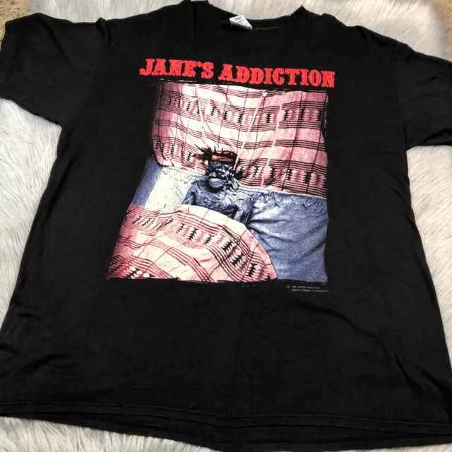 Vintage 1990 Janes Addiction Black Article 1 Grunge Rock T Shirt OS