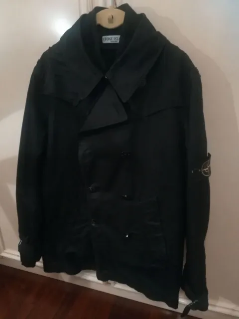 Stone Island, giacca nera originale, M, vintage coat, jacket, tranch, giubbotto.