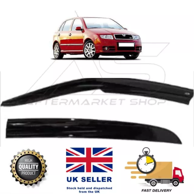 Wind Deflectors for Skoda Fabia MK1 1999-2007 Saloon 4 pcs Set Tinted Door Visor