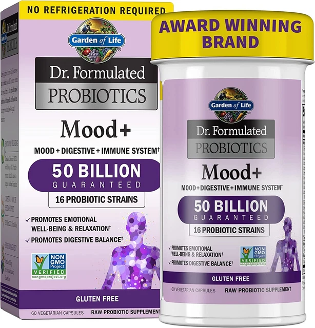 Garden of Life Dr. Formulated Probiotics Mood+ Probiotic Supplement - 60 Veg Cap