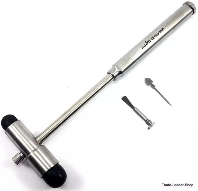 Reflexhammer Buck 18 cm Nadel und Pinsel Hammer Perkussionshammer Diagnostik