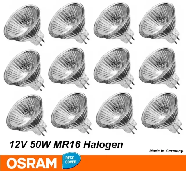 12 X 12V 50W MR16 Gu5.3 Halogen Light Lamp Globes Bulbs Dimmable
