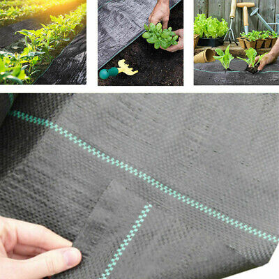 2m X 25m 100gsm Weed Control Fabric Ground Cover Membrane Garden Landscape Black