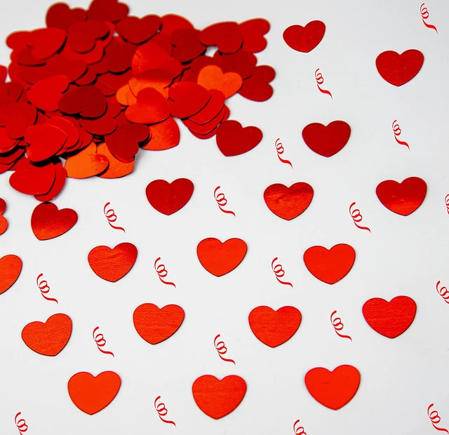 Confeti en forma de corazón jumbo de 14 gramos San Valentín aniversario de boda cumpleaños cumpleaños