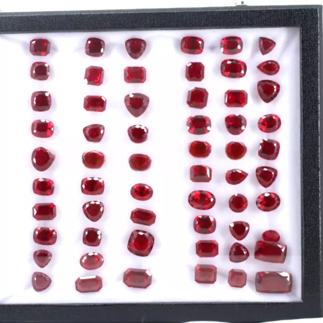 Natural 150 Ct Burmese Certified Red Ruby Flawless Lot Mix Cut Loose Gemstone