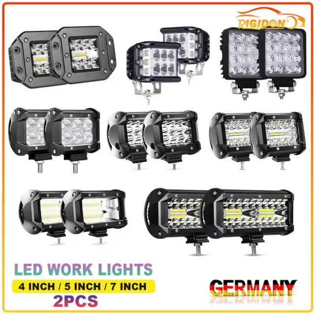 2x 4/5/7 Zoll LED Arbeitsscheinwerfer Lightbar Lichtbalken 12V 24V Offroad Auto