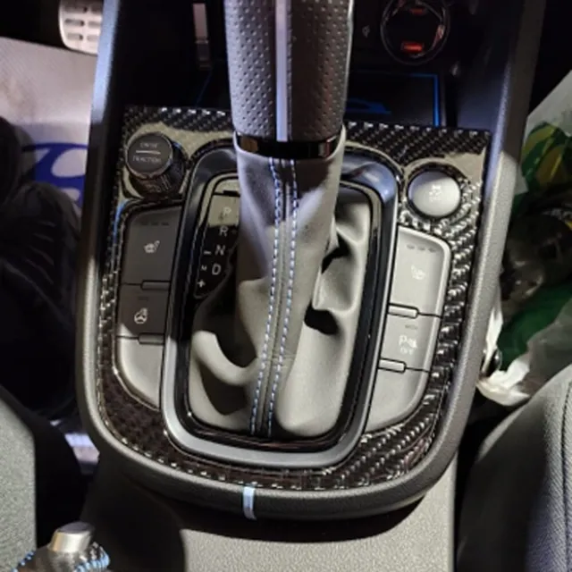 Carbon Fiber Center Console Gear Shift Panel Lever Cover Trim for Hyundai Kona N