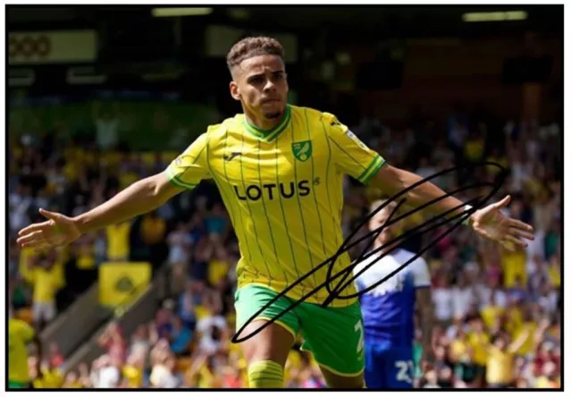 1422. Signed Max Aarons Norwich City Picture 4 (PRINTED AUTOGRAPH - A4)