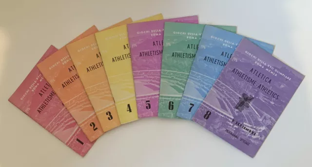 1960 Rome Olympic Games - Complete set of Programme for Athletics