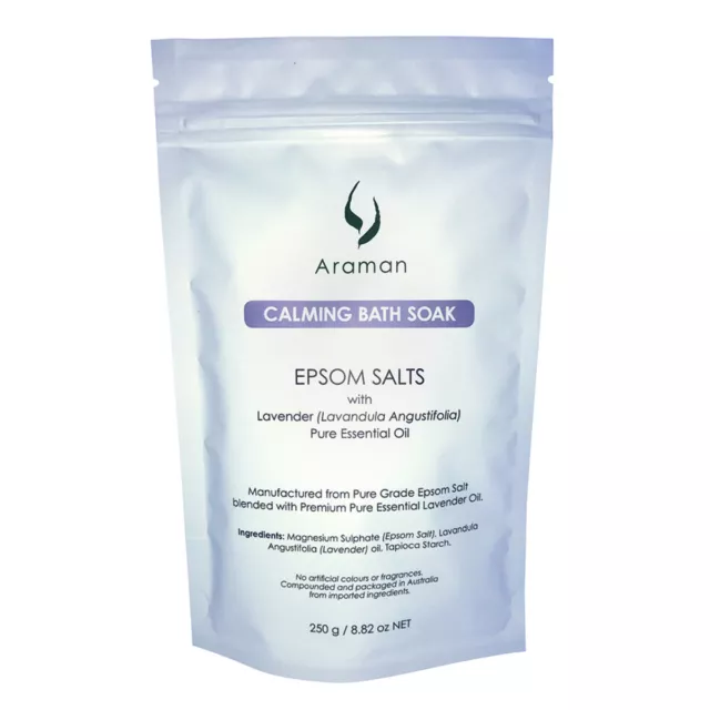 4 x 250g Araman Calming Bath Soak ( 1kg ) - Epsom Salt with Lavender