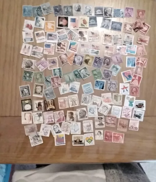 120 Asst Small Stamps From The United States, All Different, Off Paper.