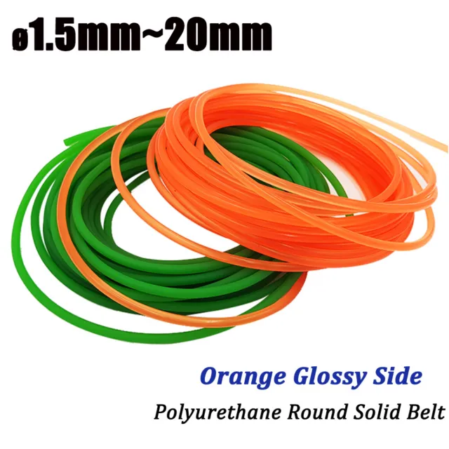 Polyurethane Belt Solid Round Strip PU Transfer Belt 1.5~20mm Orange Glossy Side