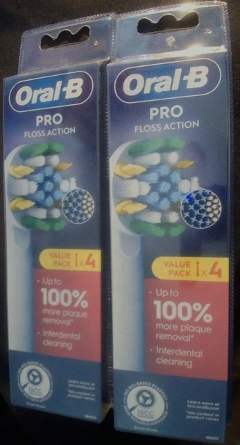 Cabezales de cepillo de acción de hilo dental genuinos Oral-B Pro. Blanco.2x 4 paquetes (8 cabezales) poste rápido