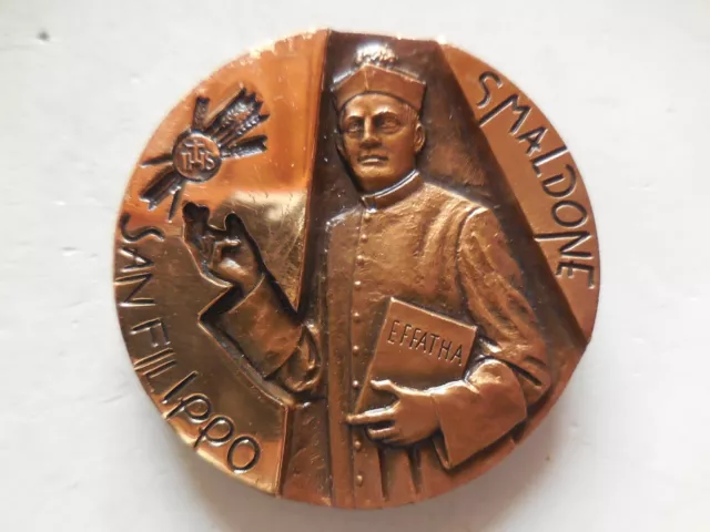 medaglia San Filippo Smaldone fondatore suore salesiane Napoli Lecce 50mm
