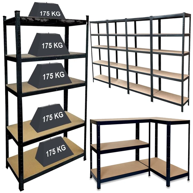 5 TIER GARAGE Shelves Shelving Unit Racking Boltless Heavy Duty Storage