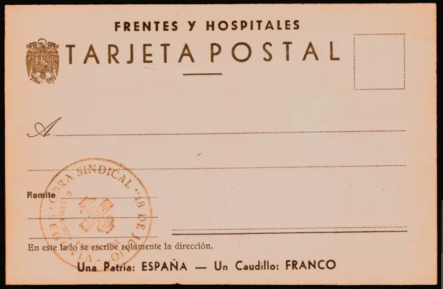 España - Guerra Civil - Tarjetas Ilustradas - "Frentes y Hospitales" + marca