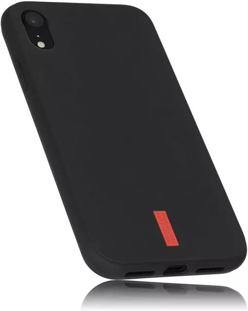 mumbi Hülle für iPhone XR Handy Case Handyhülle, schwarz mit rotem Streifen