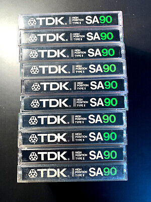 10 Leerkassetten TDK SA90 / Green/Black 1985 Vintage Cassettes Great Sound!
