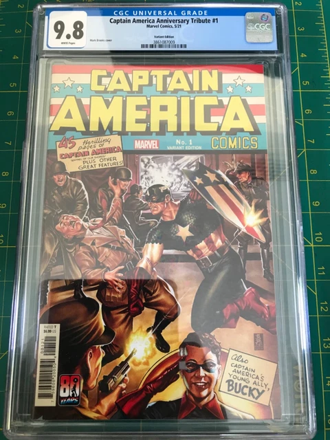 Captain America Anniversary Tribute #1 CGC 9.8 Brooks Variant 2021 Facsimile
