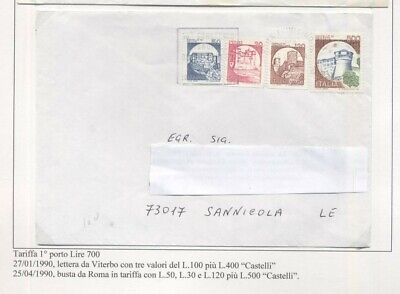STORIA POSTALE CASTELLI IN BOBINA LETTERA CON LIRE 50 30 120-1990 CIB_030 